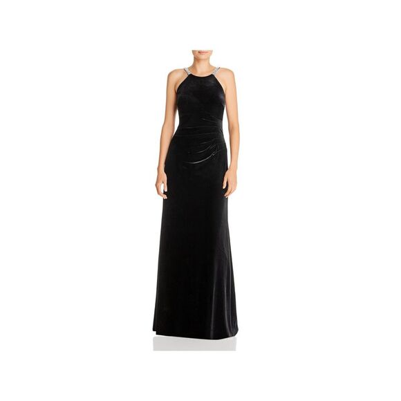 AQUA FORMAL Dresses & Skirts - AQUA FORMAL Womens Black Straps Lined Sleeveless Full-Length Gown Dress 2